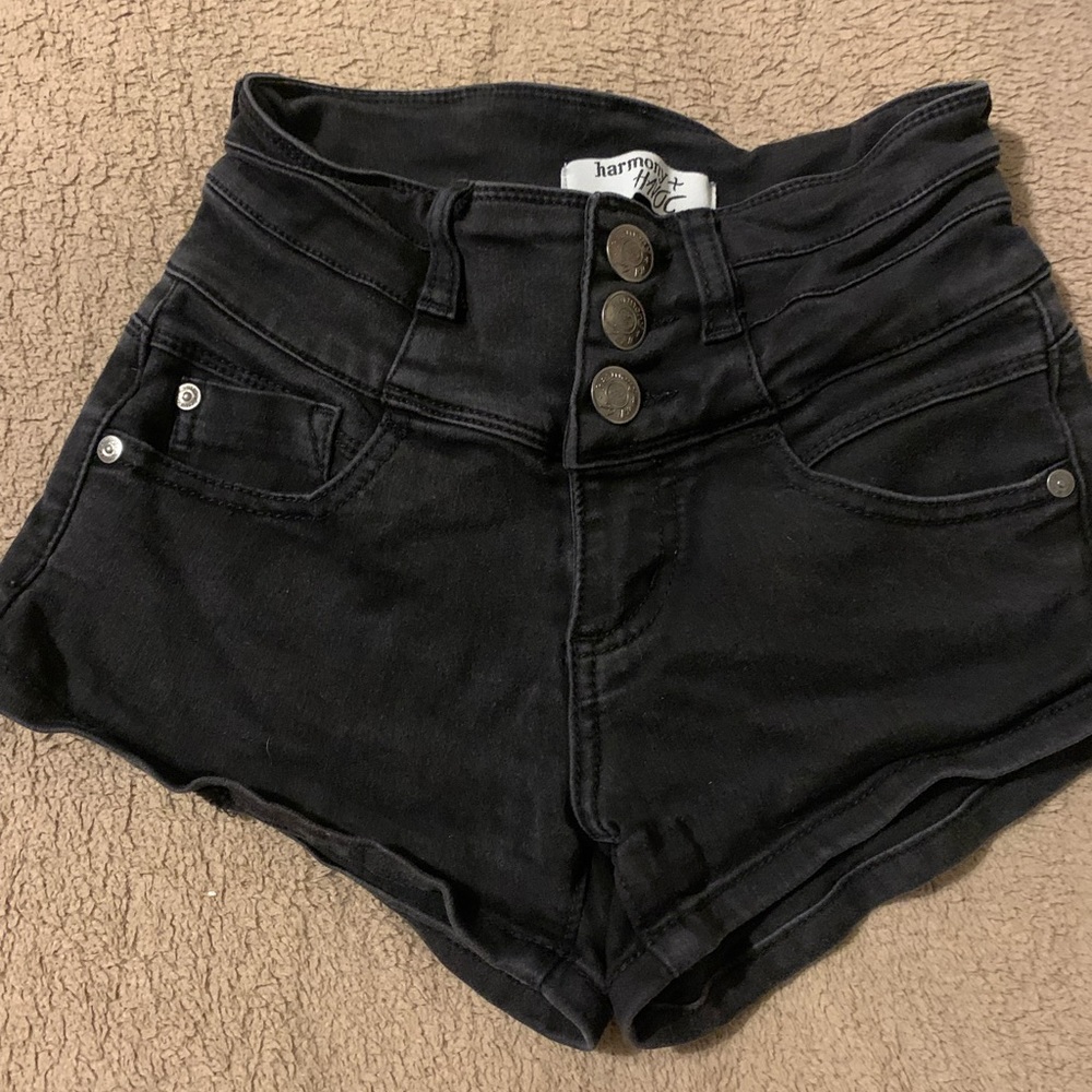 Harmony short size 0 black denim